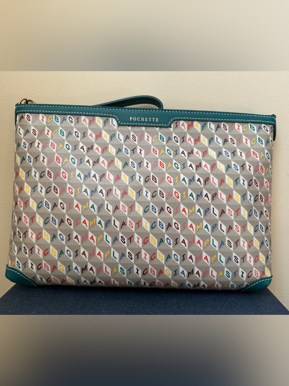 Anya Hindmarch "I am A Plastic Bag" Pochette Clutch, Multi Viridian